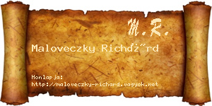 Maloveczky Richárd névjegykártya